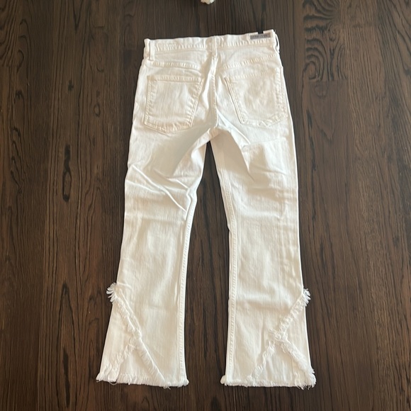 Citizens of Humanity white jeans Drew Fray high rise crop flare sz 27 - Picture 7 of 11